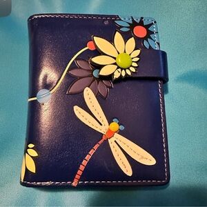 Bifold Dragonfly and flowers appliqué wallet
Vegan Leather NWOT